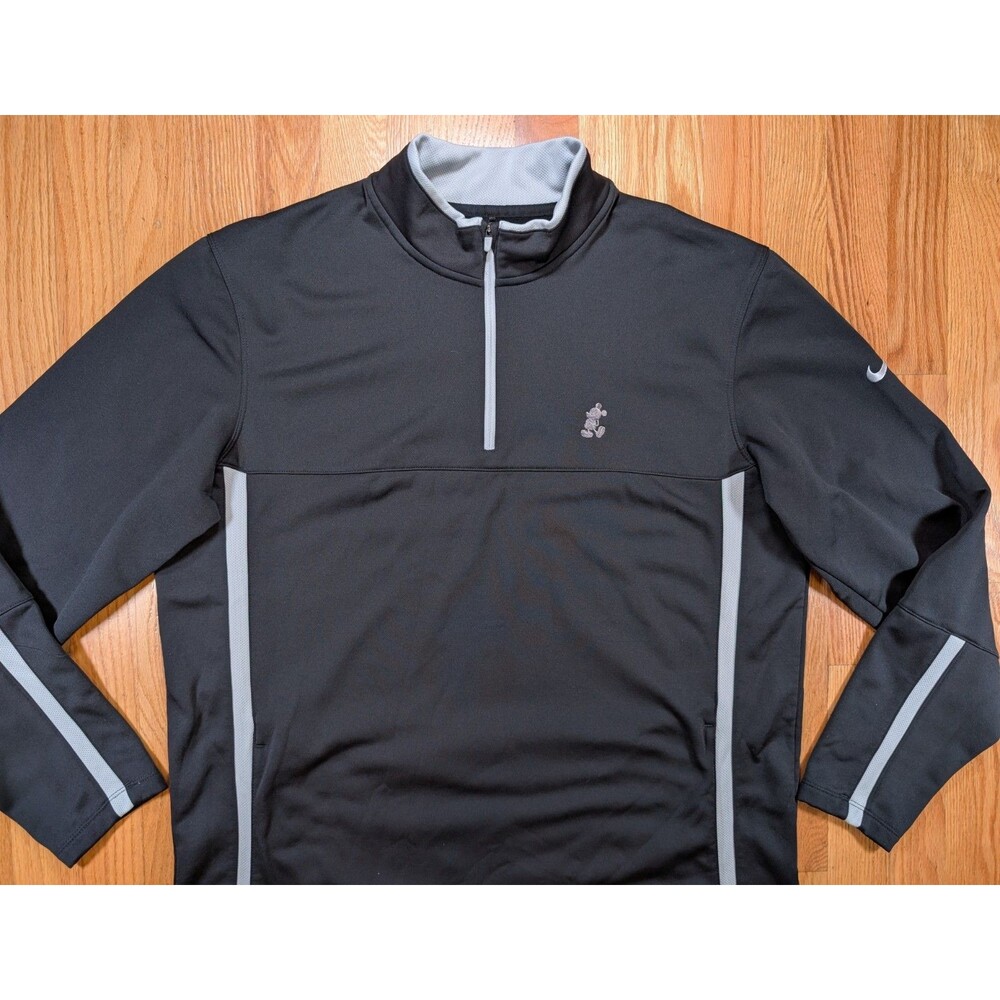 Nike Golf Therma-FIT Pullover Mens Large Black 1/4 Zip Mickey Mouse Disney Parks